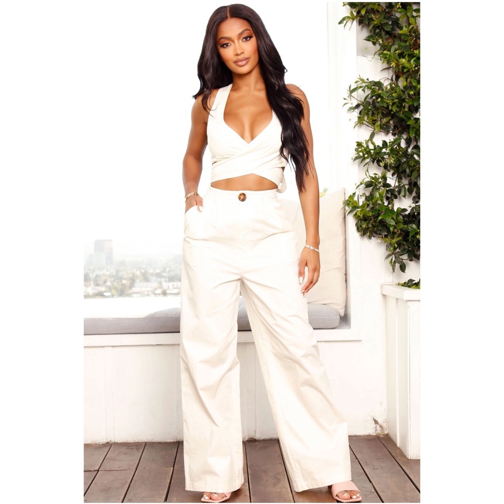 Fashionova Early Weekend Pant Set - Ivory